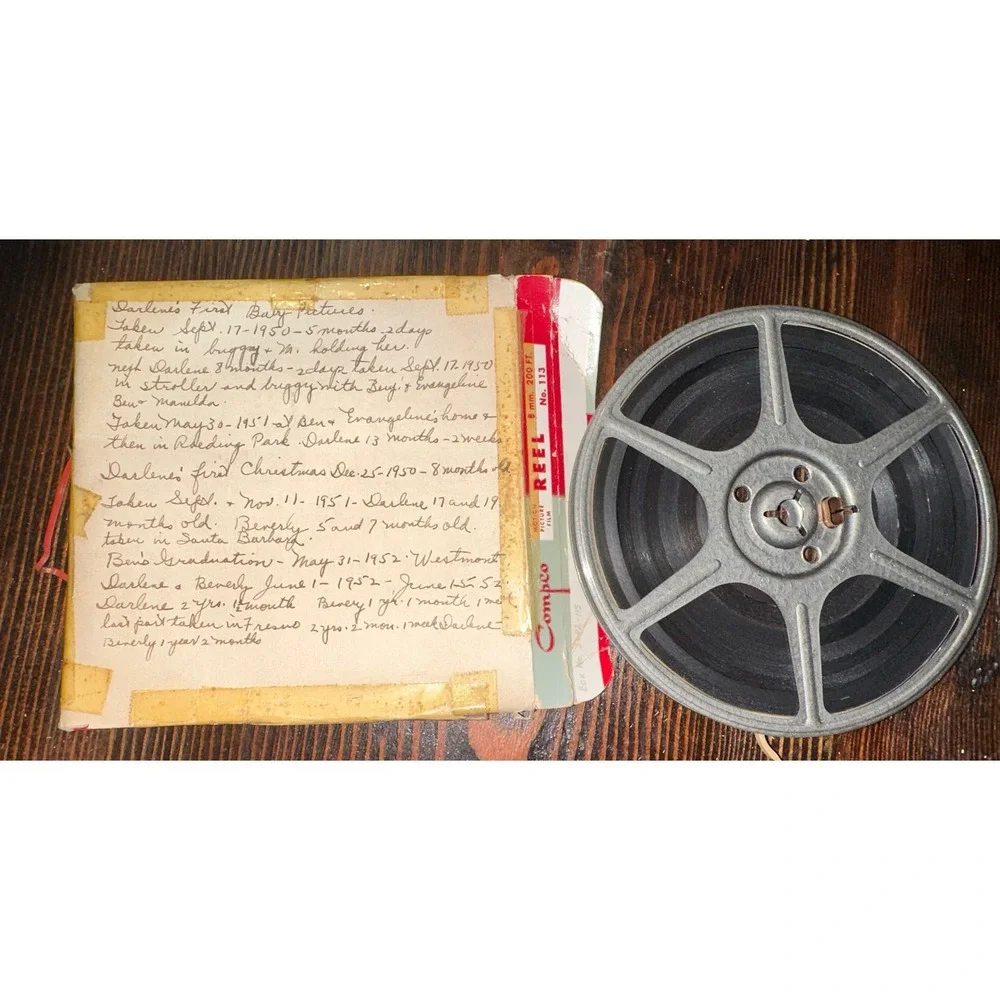 Vintage 8mm HOME MOVIE FILM‎ REEL 200ft Family 1950's Photos Westmont Graduation
